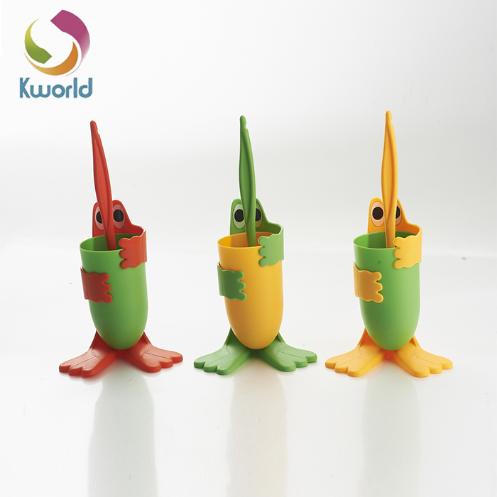 Kworld New Design Funny Frog Design Cute Plastic Toilet Brush 1126
